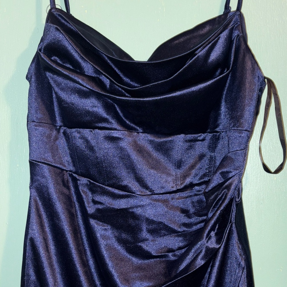 Windsor Midnight Blue Satin Dress